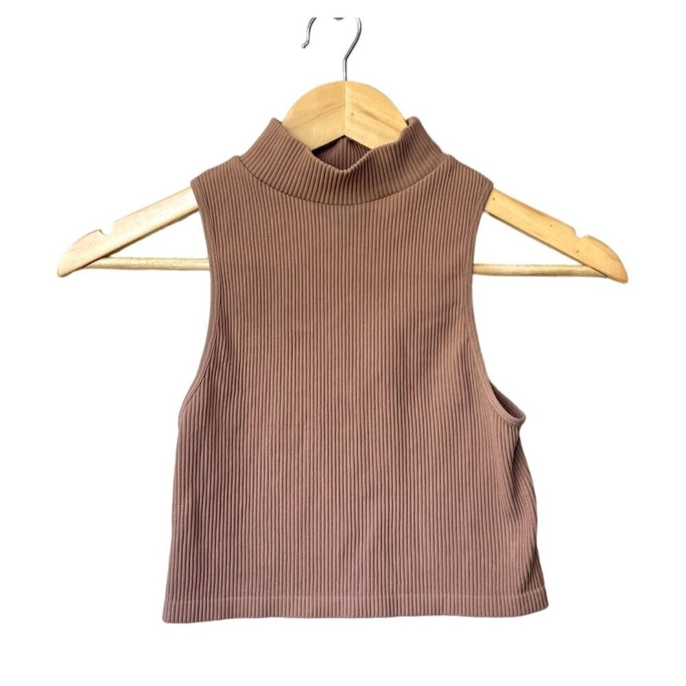 Zara Limitless Contour Collection Size XS/S Mock Neck Ribbed Cropped Tank